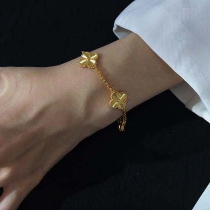 [basloveJW]CLOVER 5 FLOWERS LASER BRACELET