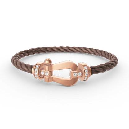 [Basjewels]FORCE LARGE HORSESHOE HALF DIAMOND BRACELET ROSE GOLD