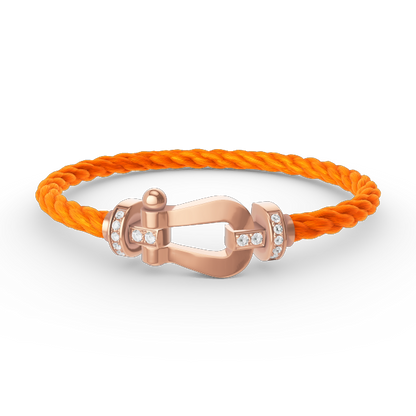 [Basjewels]FORCE LARGE HORSESHOE HALF DIAMOND BRACELET ROSE GOLD