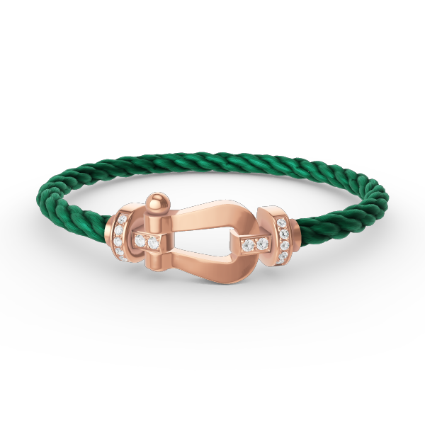 [Basjewels]FORCE LARGE HORSESHOE HALF DIAMOND BRACELET ROSE GOLD