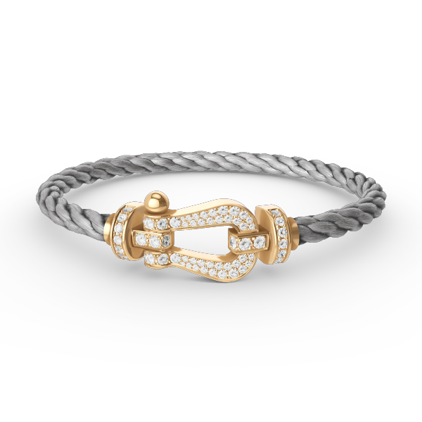 [Basjewels]FORCE LARGE HORSESHOE FULL DIAMOND BRACELET GOLD