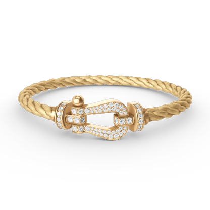 [Basjewels]FORCE LARGE HORSESHOE FULL DIAMOND BRACELET GOLD