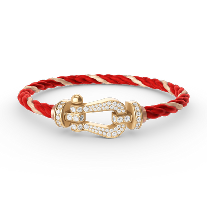 [Basjewels]FORCE LARGE HORSESHOE FULL DIAMOND BRACELET GOLD