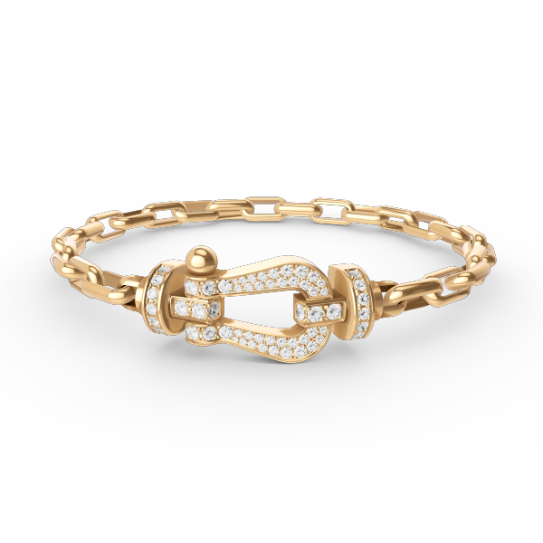 [Basjewels]FORCE LARGE HORSESHOE CLASP  METAL BRACELET