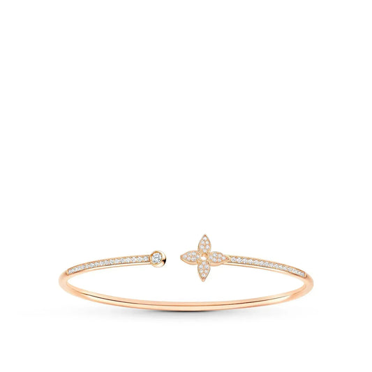 [Basjewels]IDYLLE PINK GOLD OPEN BRACELET DIAMOND PAVED