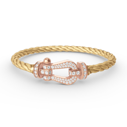 [Basjewels]FORCE LARGE HORSESHOE FULL DIAMOND BRACELET ROSE GOLD