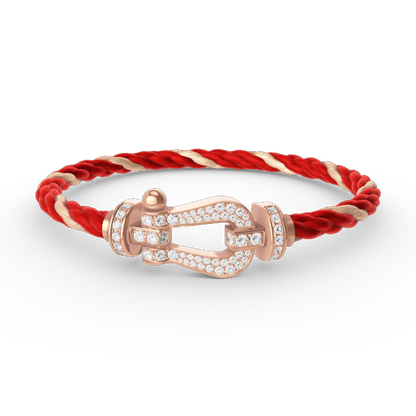 [Basjewels]FORCE LARGE HORSESHOE FULL DIAMOND BRACELET ROSE GOLD