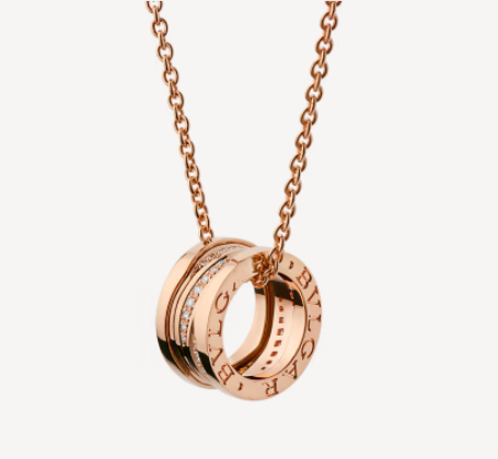 [Basjewels]ZERO 1 PINK GOLD DIAMOND NECKLACE