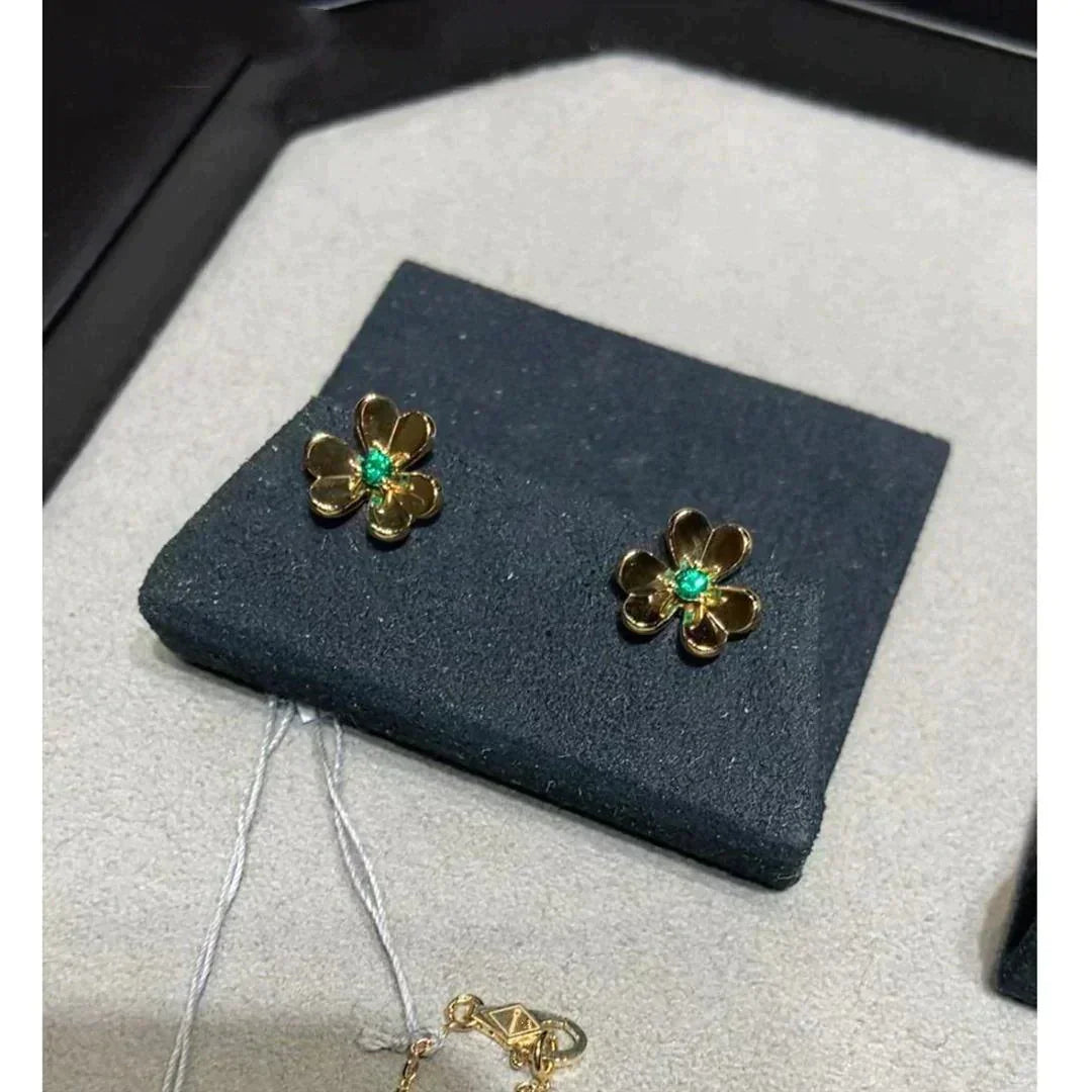 [basloveJW]FRIVOLE  FLOWER MALACHITE EARRINGS