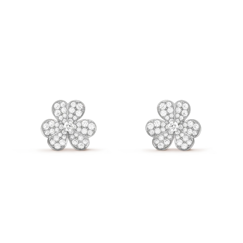 [basloveJW]FRIVOLE SILVER FLOWER DIAMOND EARRINGS