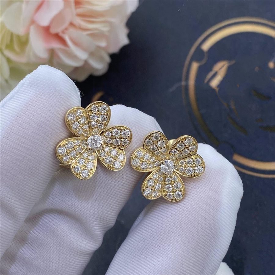 [basloveJW]FRIVOLE GOLD FLOWER DIAMOND EARRINGS