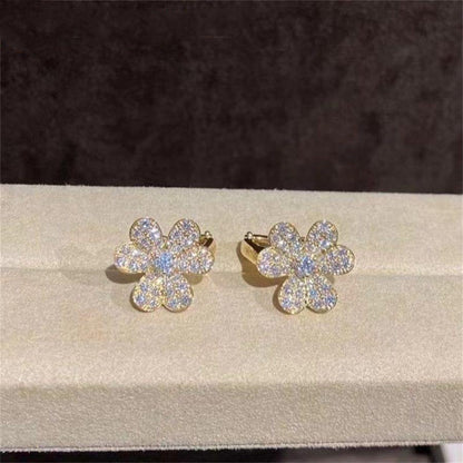 [basloveJW]FRIVOLE GOLD FLOWER DIAMOND EARRINGS