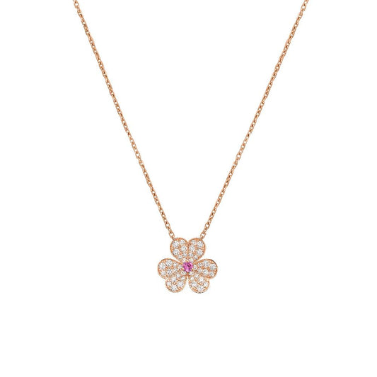 [basloveJW]FRIVOLE ROSE GOLD FLOWER DIAMOND NECKLACE