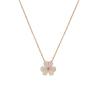 [basloveJW]FRIVOLE ROSE GOLD FLOWER DIAMOND NECKLACE