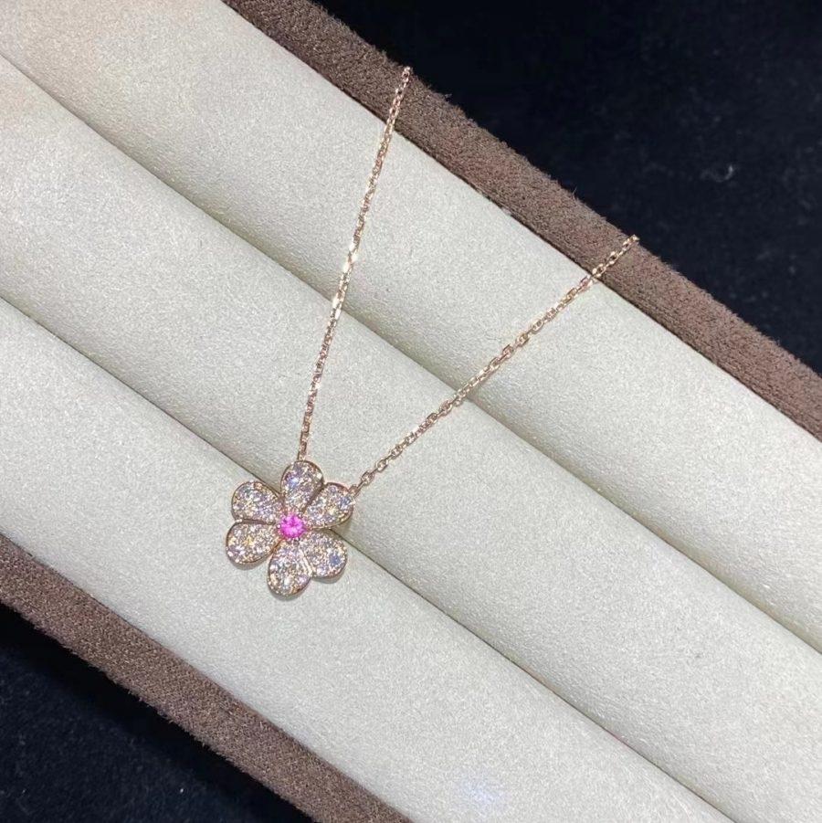 [basloveJW]FRIVOLE ROSE GOLD FLOWER DIAMOND NECKLACE