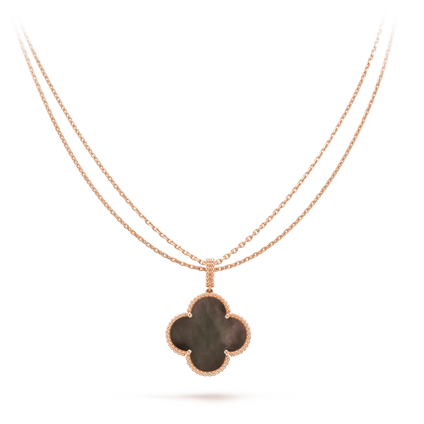 [basloveJW]CLOVER 25MM GOLD DARK MOP BIG CLOVER NECKLACE