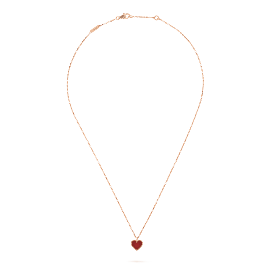 [basloveJW]SWEET CLOVER CARNELIAN HEART NECKLACE