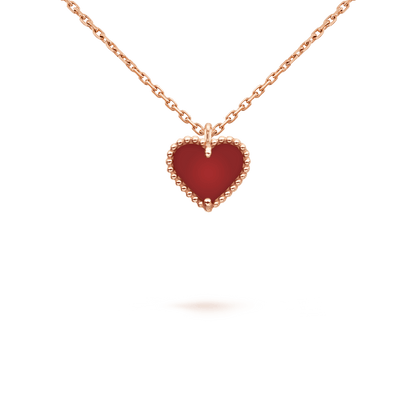 [basloveJW]SWEET CLOVER CARNELIAN HEART NECKLACE