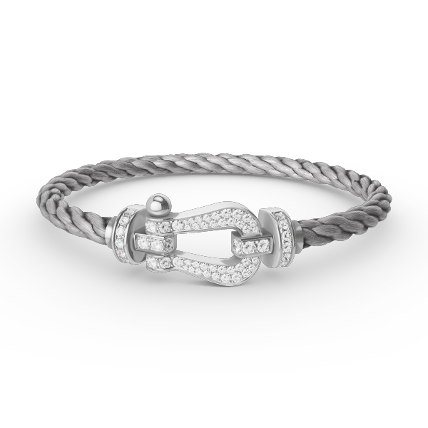 [Basjewels]FORCE LARGE HORSESHOE FULL DIAMOND BRACELET SILVER