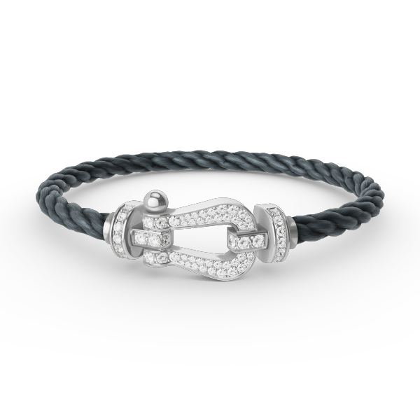 [Basjewels]FORCE LARGE HORSESHOE FULL DIAMOND BRACELET SILVER