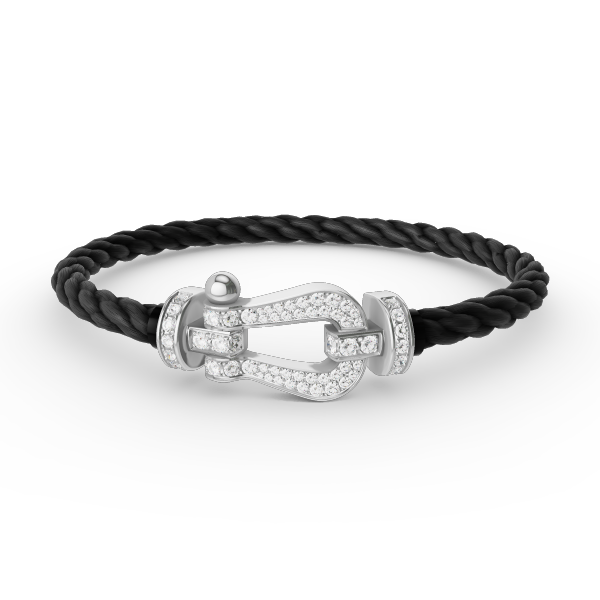 [Basjewels]FORCE LARGE HORSESHOE FULL DIAMOND BRACELET SILVER