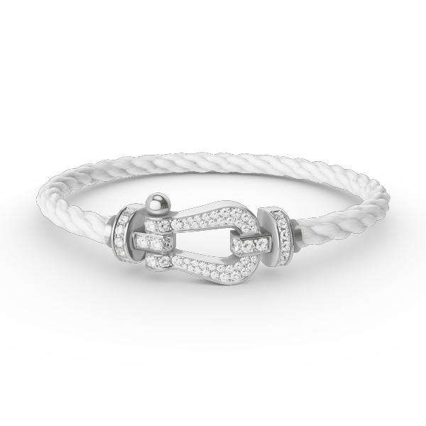 [Basjewels]FORCE LARGE HORSESHOE FULL DIAMOND BRACELET SILVER